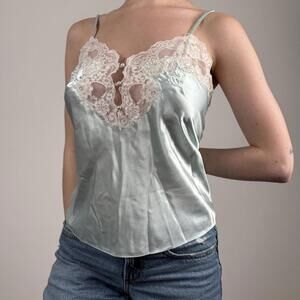 Etienne Aigner Women's Blue Lace Cami